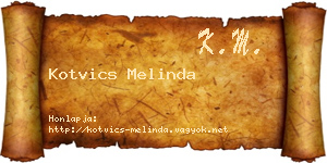 Kotvics Melinda névjegykártya